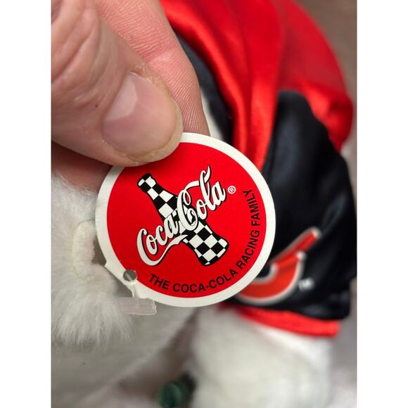 Dale Earnhardt Jr. Coca Cola Bear Red Silk Coke Signature Jacket 14" NWT FLAWS - Picture 3 of 5